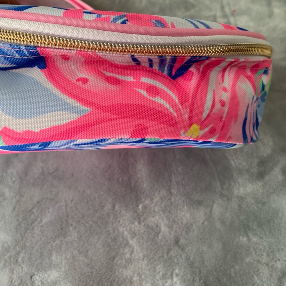 Lilly Pulitzer wine picnic bag Multicolor Floral Canvas Bag with wine glasses - Picture 5 of 10